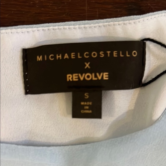 NWT Michael Costello x Revolve Elegant Light Blue one shoulder Dress - Picture 3 of 5